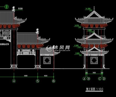 仿古院门设计图,仿古院墙设计效果图