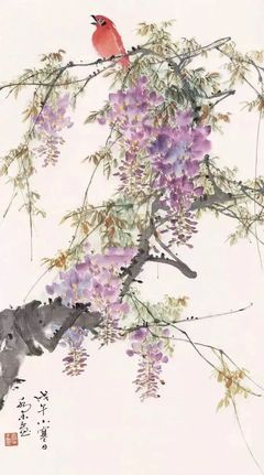 乔木花鸟画作品高清图欣赏,乔木花鸟作品拍卖成交价格